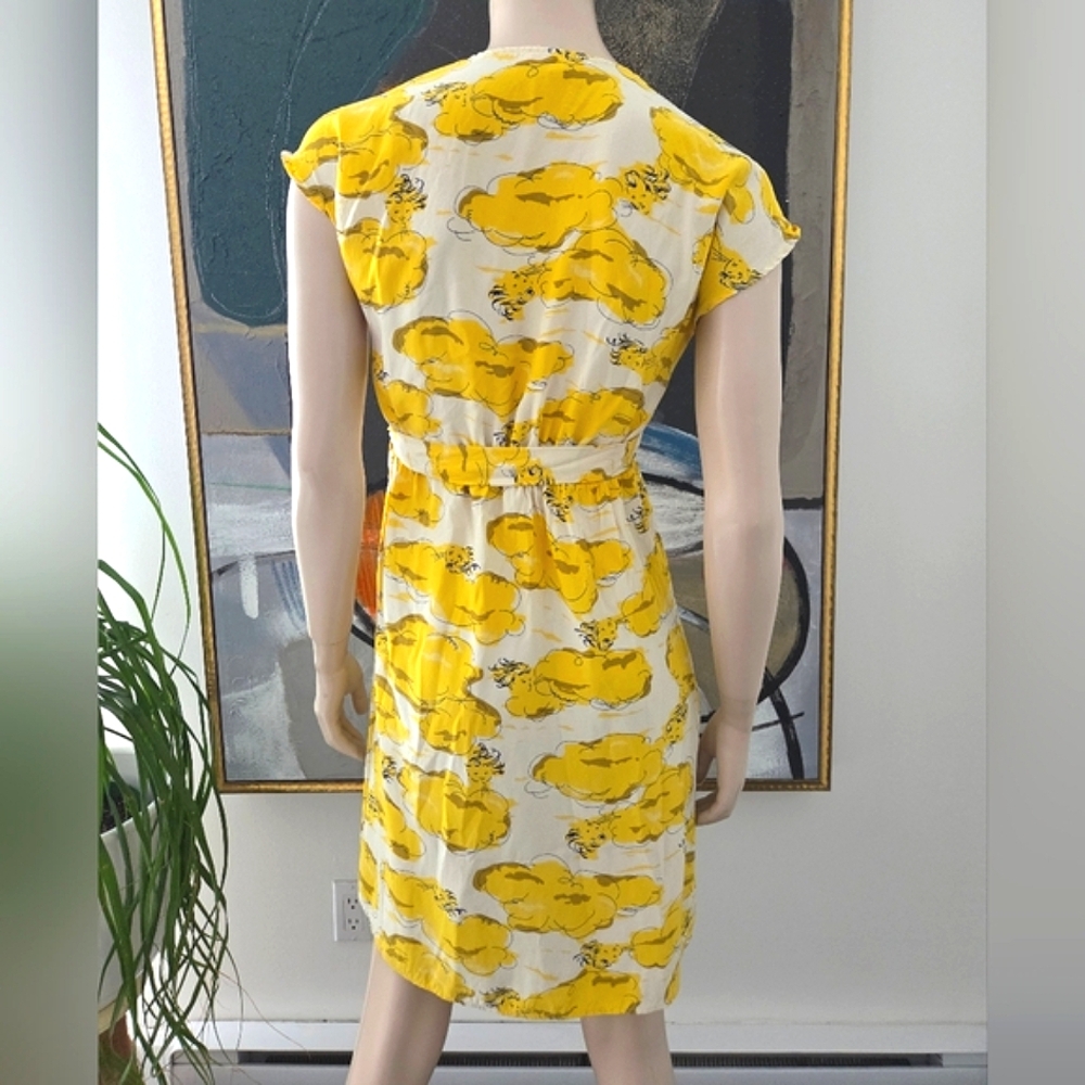 Betsey Johnson | Vintage Patterned Silk Wrap Dress - Picture 2 of 15